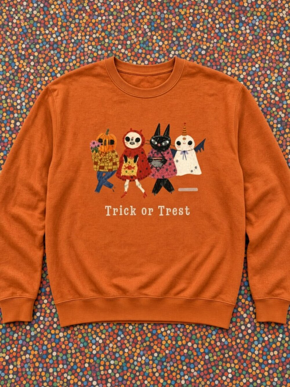 Trick or Treat Parade Halloween Costumes Graphic Sweatshirt Gildan Heavy Blend